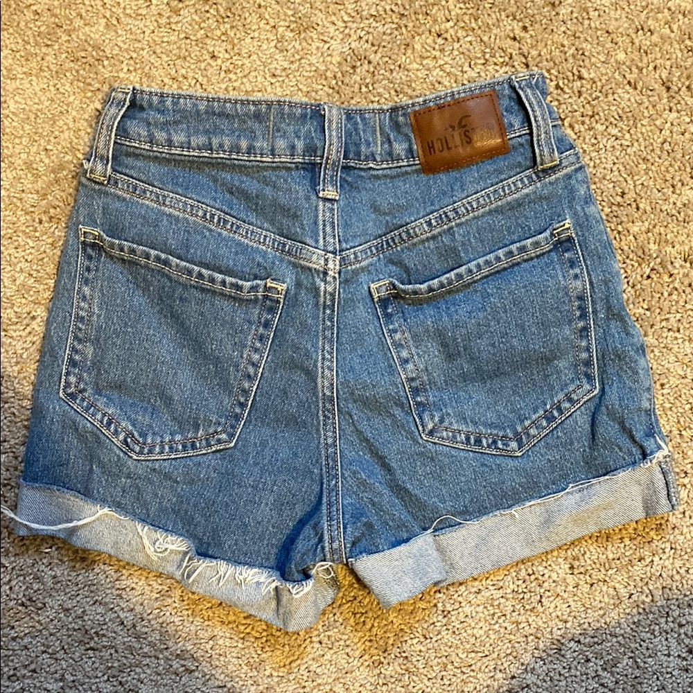 Hollister Women's Blue Denim Shorts - Picture 2 of 3